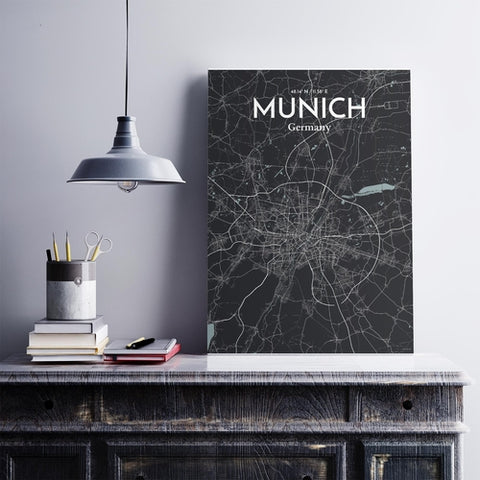 Munich City Map Poster – Detailed Art Print of Munich, German City Map Art for Home Decor, Office Decor, and Unique Gifts