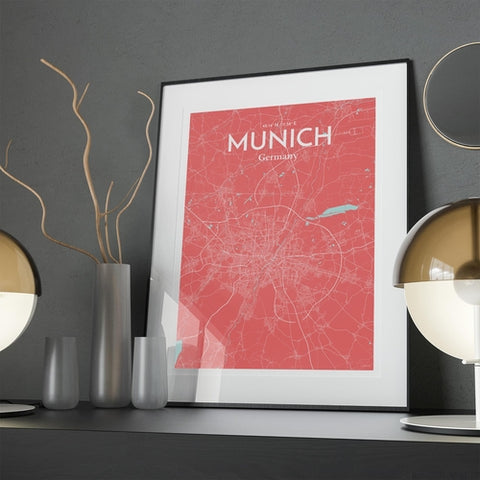 Munich City Map Poster – Detailed Art Print of Munich, German City Map Art for Home Decor, Office Decor, and Unique Gifts