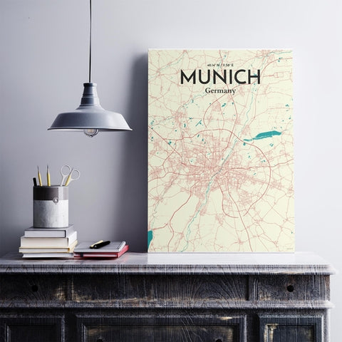 Munich City Map Poster – Detailed Art Print of Munich, German City Map Art for Home Decor, Office Decor, and Unique Gifts