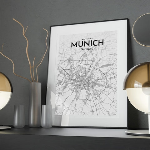 Munich City Map Poster – Detailed Art Print of Munich, German City Map Art for Home Decor, Office Decor, and Unique Gifts