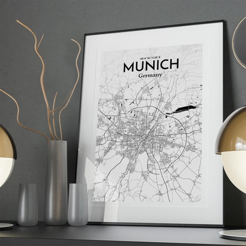 Munich City Map Poster – Detailed Art Print of Munich, German City Map Art for Home Decor, Office Decor, and Unique Gifts