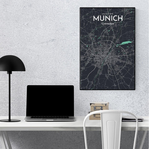 Munich City Map Poster – Detailed Art Print of Munich, German City Map Art for Home Decor, Office Decor, and Unique Gifts