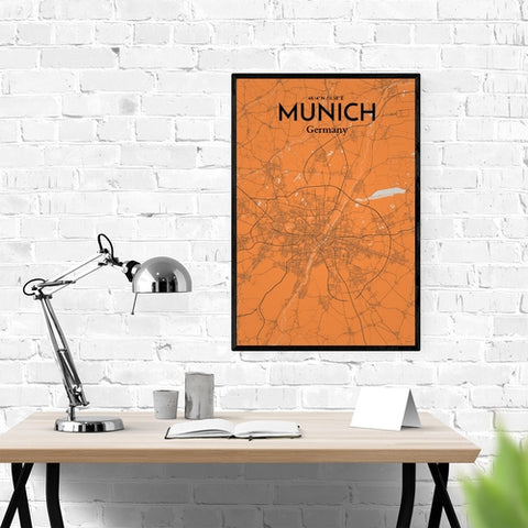 Munich City Map Poster – Detailed Art Print of Munich, German City Map Art for Home Decor, Office Decor, and Unique Gifts