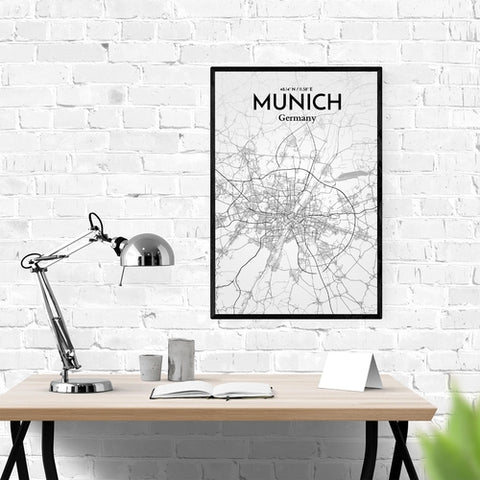 Munich City Map Poster – Detailed Art Print of Munich, German City Map Art for Home Decor, Office Decor, and Unique Gifts