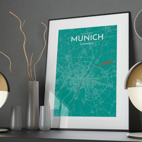 Munich City Map Poster – Detailed Art Print of Munich, German City Map Art for Home Decor, Office Decor, and Unique Gifts