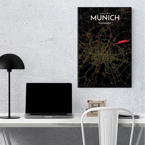 Munich City Map Poster – Detailed Art Print of Munich, German City Map Art for Home Decor, Office Decor, and Unique Gifts