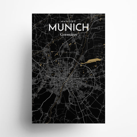 Munich City Map Poster – Detailed Art Print of Munich, German City Map Art for Home Decor, Office Decor, and Unique Gifts
