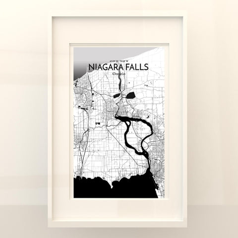 Niagara Falls City Map Poster – Detailed Art Print of Niagara Falls, Ontario for Home Decor, Office Decor, Travel Art, and Unique Gifts