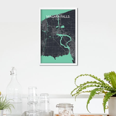 Niagara Falls City Map Poster – Detailed Art Print of Niagara Falls, Ontario for Home Decor, Office Decor, Travel Art, and Unique Gifts