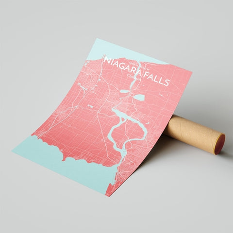 Niagara Falls City Map Poster – Detailed Art Print of Niagara Falls, Ontario for Home Decor, Office Decor, Travel Art, and Unique Gifts