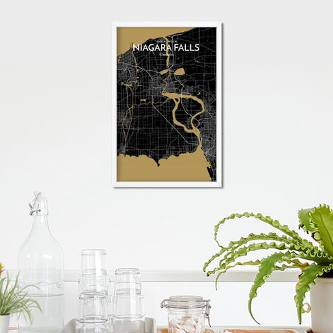 Niagara Falls City Map Poster – Detailed Art Print of Niagara Falls, Ontario for Home Decor, Office Decor, Travel Art, and Unique Gifts