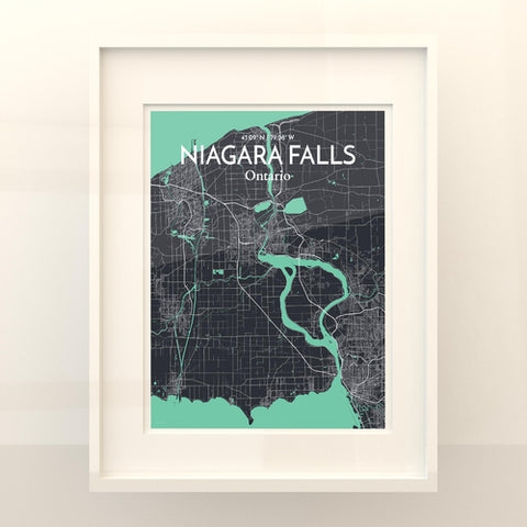 Niagara Falls City Map Poster – Detailed Art Print of Niagara Falls, Ontario for Home Decor, Office Decor, Travel Art, and Unique Gifts