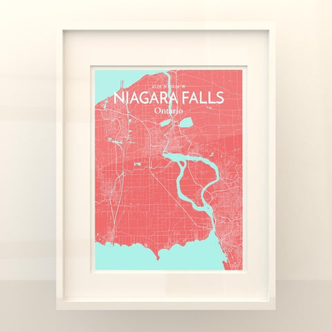 Niagara Falls City Map Poster – Detailed Art Print of Niagara Falls, Ontario for Home Decor, Office Decor, Travel Art, and Unique Gifts