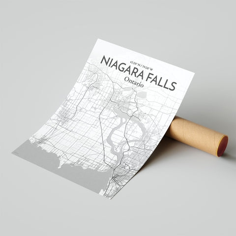 Niagara Falls City Map Poster – Detailed Art Print of Niagara Falls, Ontario for Home Decor, Office Decor, Travel Art, and Unique Gifts