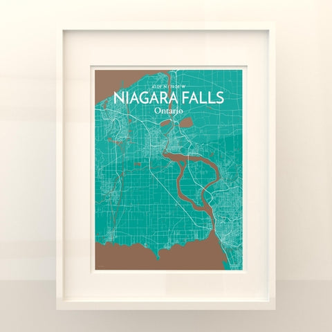 Niagara Falls City Map Poster – Detailed Art Print of Niagara Falls, Ontario for Home Decor, Office Decor, Travel Art, and Unique Gifts