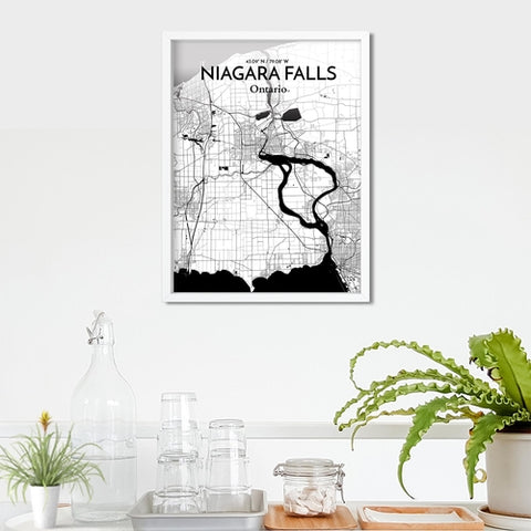 Niagara Falls City Map Poster – Detailed Art Print of Niagara Falls, Ontario for Home Decor, Office Decor, Travel Art, and Unique Gifts