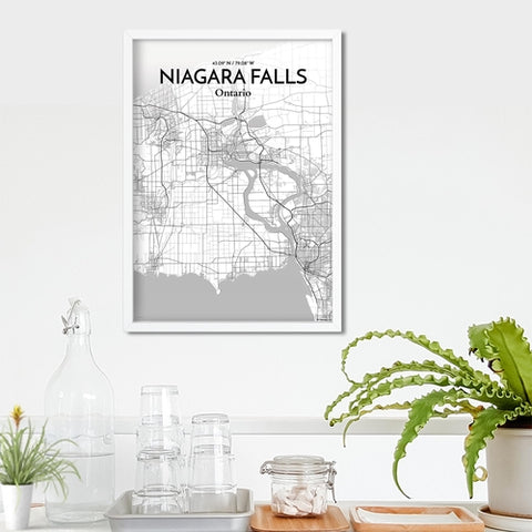 Niagara Falls City Map Poster – Detailed Art Print of Niagara Falls, Ontario for Home Decor, Office Decor, Travel Art, and Unique Gifts