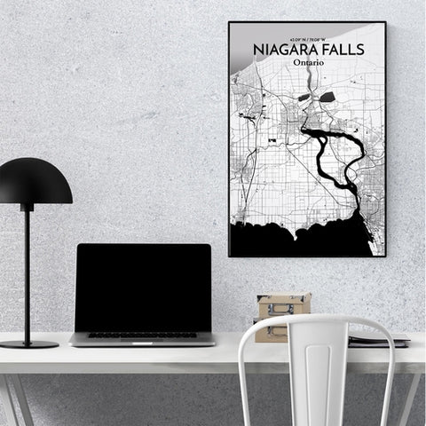 Niagara Falls City Map Poster – Detailed Art Print of Niagara Falls, Ontario for Home Decor, Office Decor, Travel Art, and Unique Gifts