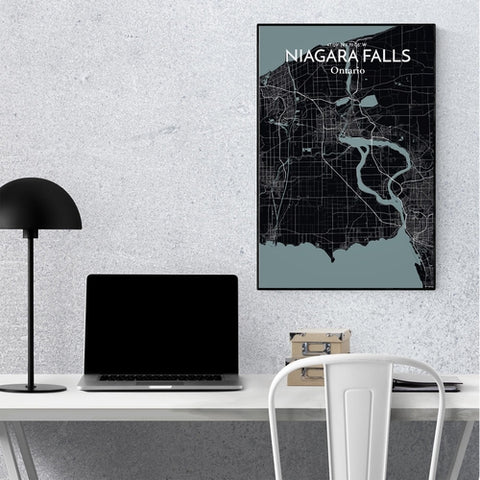 Niagara Falls City Map Poster – Detailed Art Print of Niagara Falls, Ontario for Home Decor, Office Decor, Travel Art, and Unique Gifts