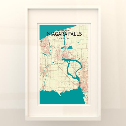 Niagara Falls City Map Poster – Detailed Art Print of Niagara Falls, Ontario for Home Decor, Office Decor, Travel Art, and Unique Gifts