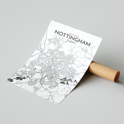 Nottingham City Map Poster – Detailed Art Print of Nottingham, England City Map Art for Home Decor, Office Decor, and Unique Gifts