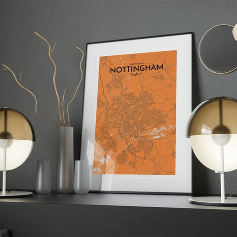 Nottingham City Map Poster – Detailed Art Print of Nottingham, England City Map Art for Home Decor, Office Decor, and Unique Gifts