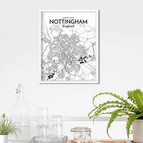 Nottingham City Map Poster – Detailed Art Print of Nottingham, England City Map Art for Home Decor, Office Decor, and Unique Gifts