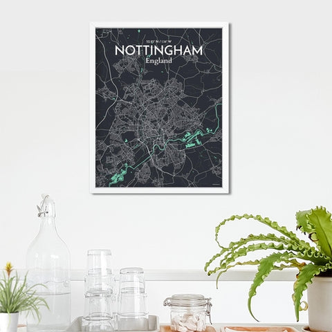 Nottingham City Map Poster – Detailed Art Print of Nottingham, England City Map Art for Home Decor, Office Decor, and Unique Gifts