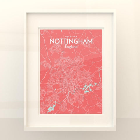 Nottingham City Map Poster – Detailed Art Print of Nottingham, England City Map Art for Home Decor, Office Decor, and Unique Gifts