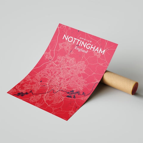 Nottingham City Map Poster – Detailed Art Print of Nottingham, England City Map Art for Home Decor, Office Decor, and Unique Gifts