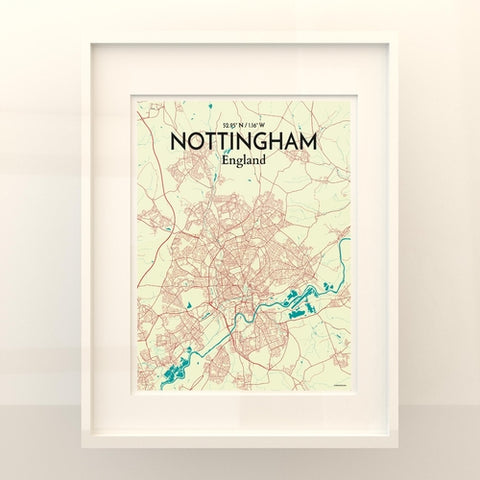 Nottingham City Map Poster – Detailed Art Print of Nottingham, England City Map Art for Home Decor, Office Decor, and Unique Gifts