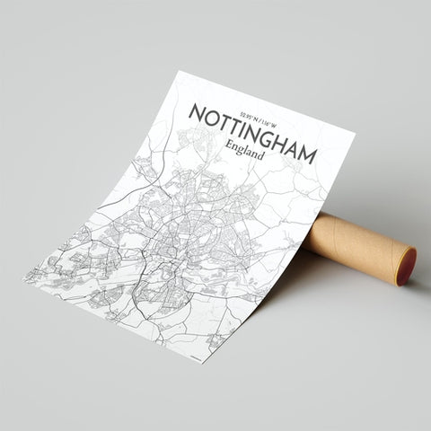 Nottingham City Map Poster – Detailed Art Print of Nottingham, England City Map Art for Home Decor, Office Decor, and Unique Gifts