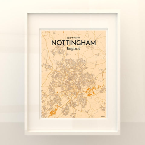 Nottingham City Map Poster – Detailed Art Print of Nottingham, England City Map Art for Home Decor, Office Decor, and Unique Gifts