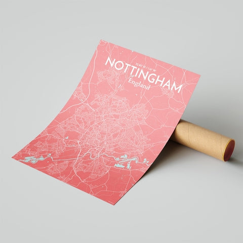 Nottingham City Map Poster – Detailed Art Print of Nottingham, England City Map Art for Home Decor, Office Decor, and Unique Gifts