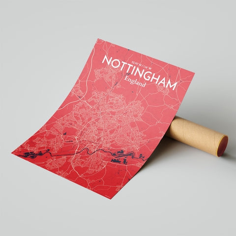 Nottingham City Map Poster – Detailed Art Print of Nottingham, England City Map Art for Home Decor, Office Decor, and Unique Gifts