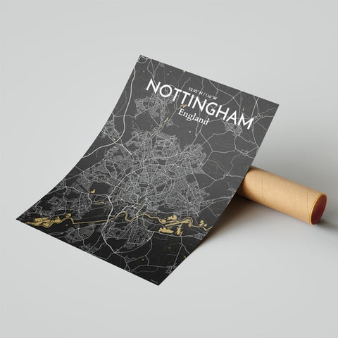 Nottingham City Map Poster – Detailed Art Print of Nottingham, England City Map Art for Home Decor, Office Decor, and Unique Gifts