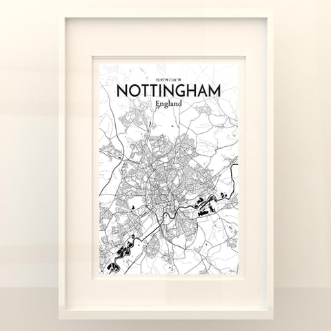 Nottingham City Map Poster – Detailed Art Print of Nottingham, England City Map Art for Home Decor, Office Decor, and Unique Gifts