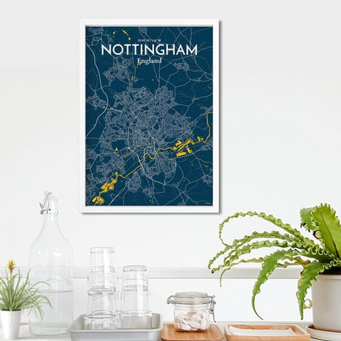 Nottingham City Map Poster – Detailed Art Print of Nottingham, England City Map Art for Home Decor, Office Decor, and Unique Gifts