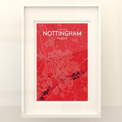 Nottingham City Map Poster – Detailed Art Print of Nottingham, England City Map Art for Home Decor, Office Decor, and Unique Gifts