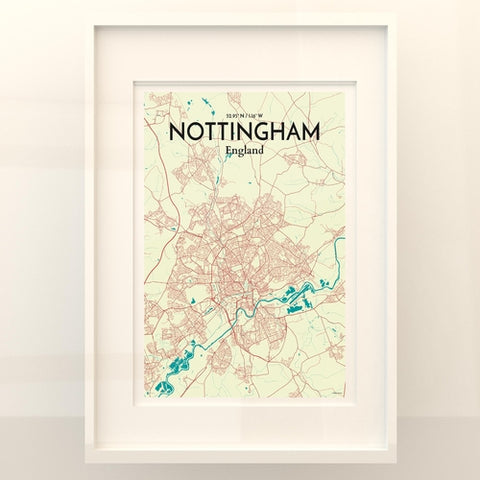 Nottingham City Map Poster – Detailed Art Print of Nottingham, England City Map Art for Home Decor, Office Decor, and Unique Gifts