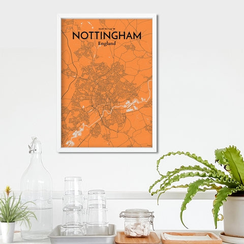 Nottingham City Map Poster – Detailed Art Print of Nottingham, England City Map Art for Home Decor, Office Decor, and Unique Gifts