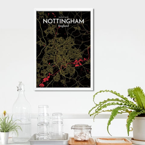 Nottingham City Map Poster – Detailed Art Print of Nottingham, England City Map Art for Home Decor, Office Decor, and Unique Gifts