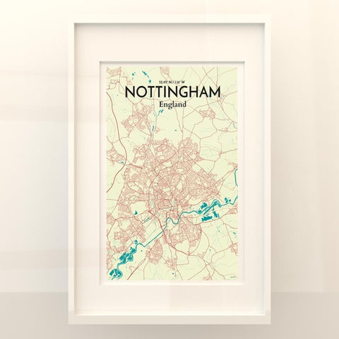 Nottingham City Map Poster – Detailed Art Print of Nottingham, England City Map Art for Home Decor, Office Decor, and Unique Gifts