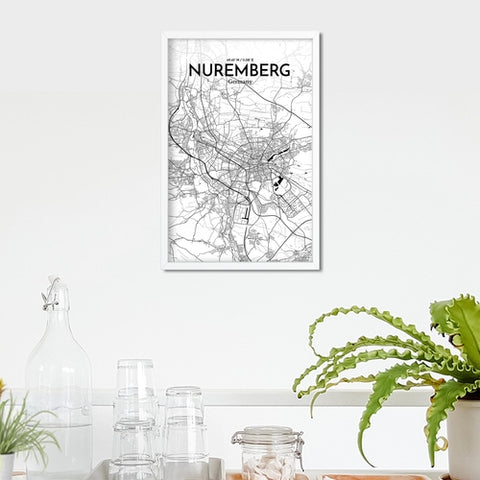 Nuremberg City Map Poster – Detailed Art Print of Nuremberg, German City Map Art for Home Decor, Office Decor, and Unique Gifts