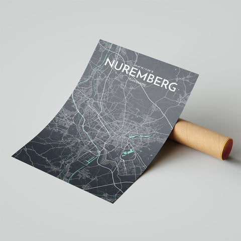 Nuremberg City Map Poster – Detailed Art Print of Nuremberg, German City Map Art for Home Decor, Office Decor, and Unique Gifts