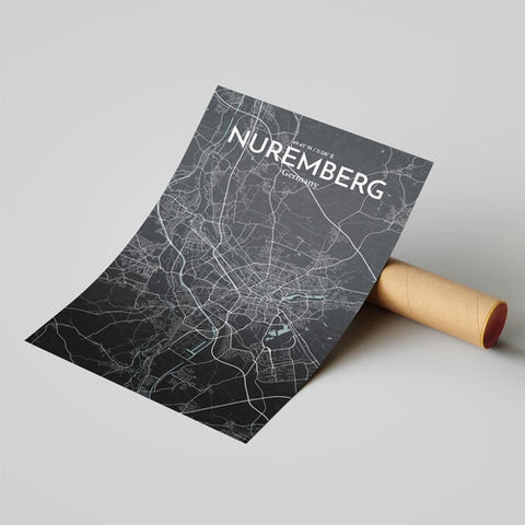 Nuremberg City Map Poster – Detailed Art Print of Nuremberg, German City Map Art for Home Decor, Office Decor, and Unique Gifts