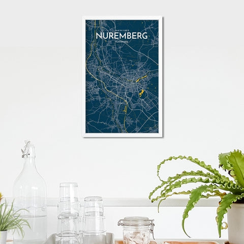 Nuremberg City Map Poster – Detailed Art Print of Nuremberg, German City Map Art for Home Decor, Office Decor, and Unique Gifts