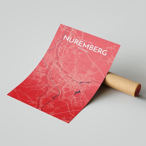 Nuremberg City Map Poster – Detailed Art Print of Nuremberg, German City Map Art for Home Decor, Office Decor, and Unique Gifts