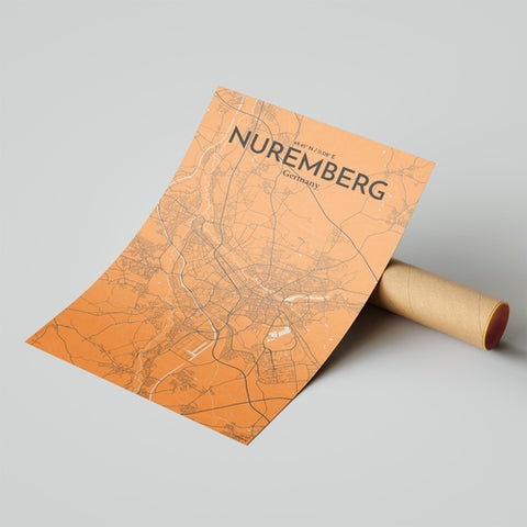 Nuremberg City Map Poster – Detailed Art Print of Nuremberg, German City Map Art for Home Decor, Office Decor, and Unique Gifts