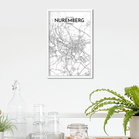 Nuremberg City Map Poster – Detailed Art Print of Nuremberg, German City Map Art for Home Decor, Office Decor, and Unique Gifts